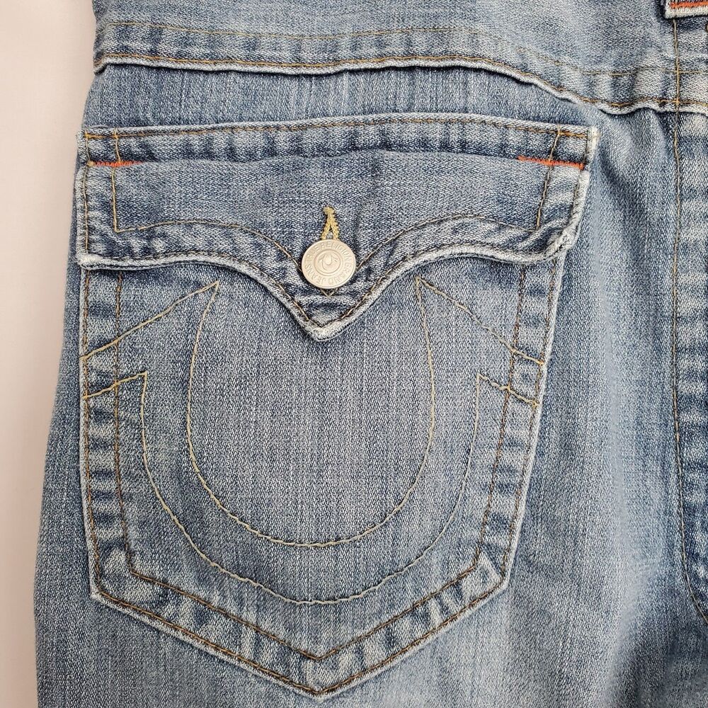 True Religion Jeans Men 40x32 Blue Ricky Relaxed Straight Leg Denim Y2K Pockets - Picture 6 of 13